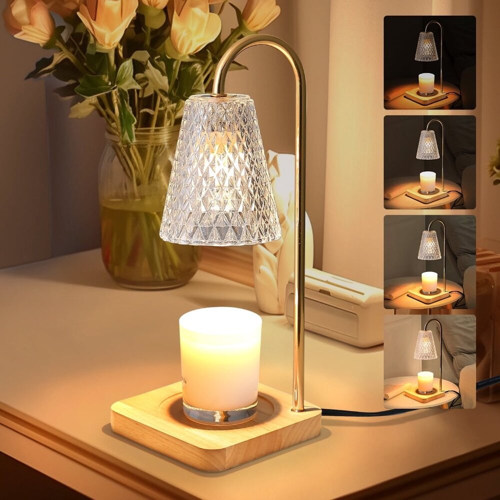 NWOT Candle Warmer Lamp w/Timer Dimmer Electric Candle Warmer Light w/ 2 Bulbs